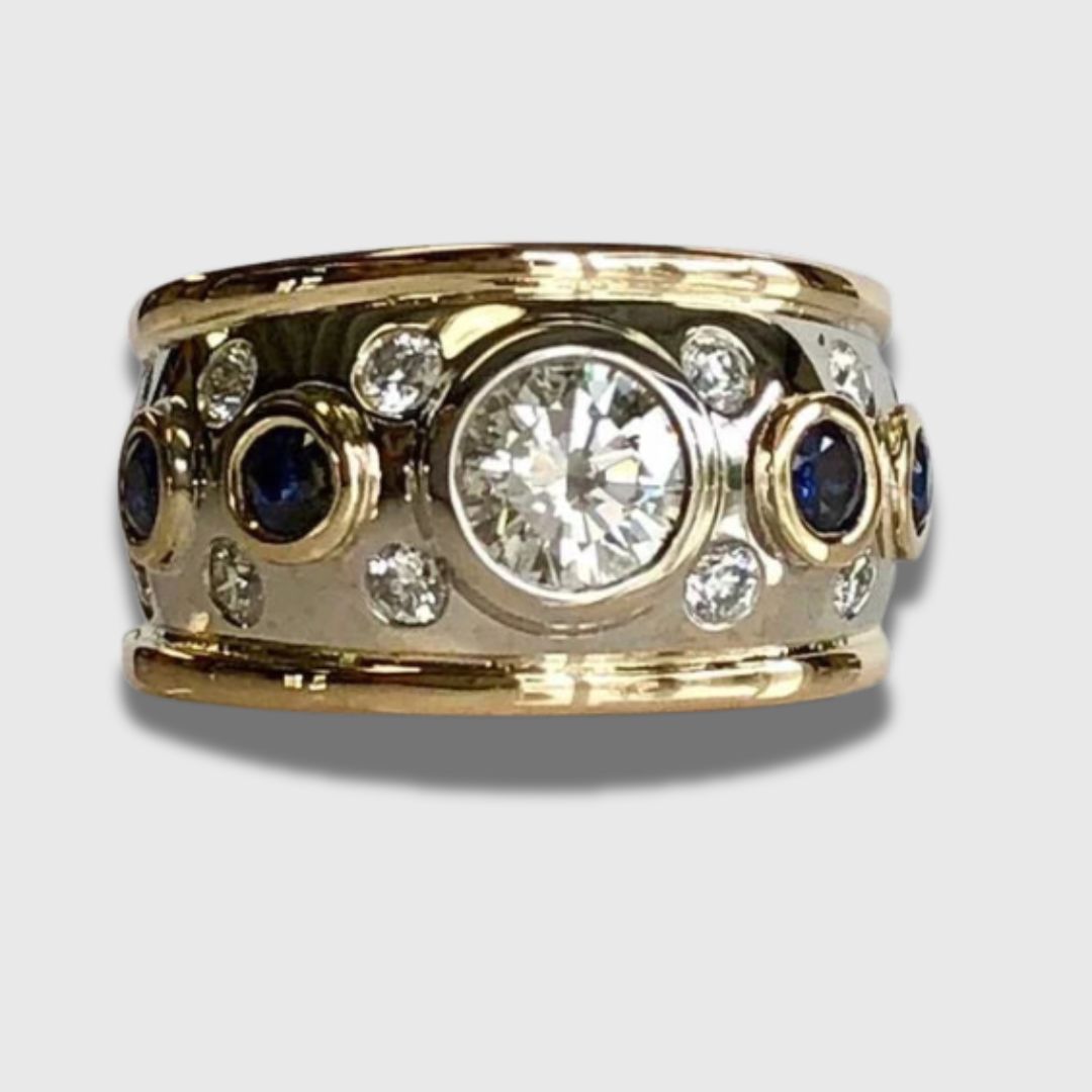 Vintage Ring i Guld med Zirkonia