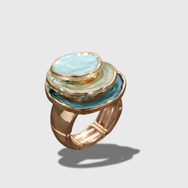 Boho-emaljeret ring med tre lag