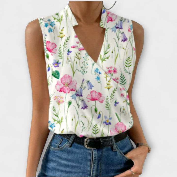 Jessica - Blød sommer tanktop med V-udskæring
