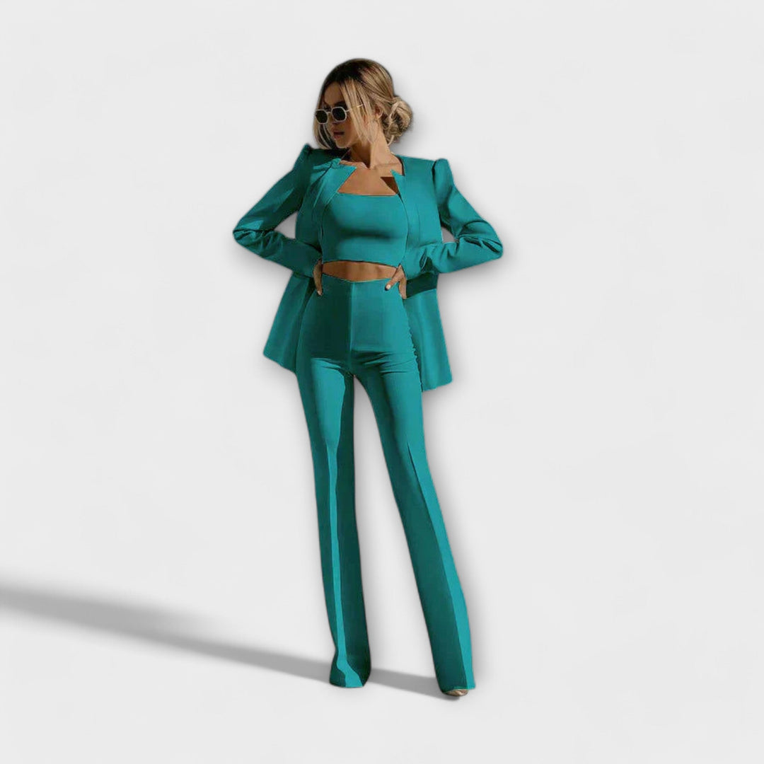 Selina – Stilfuldt Tre-delt Sæt (Blazer, Top, Bukser)