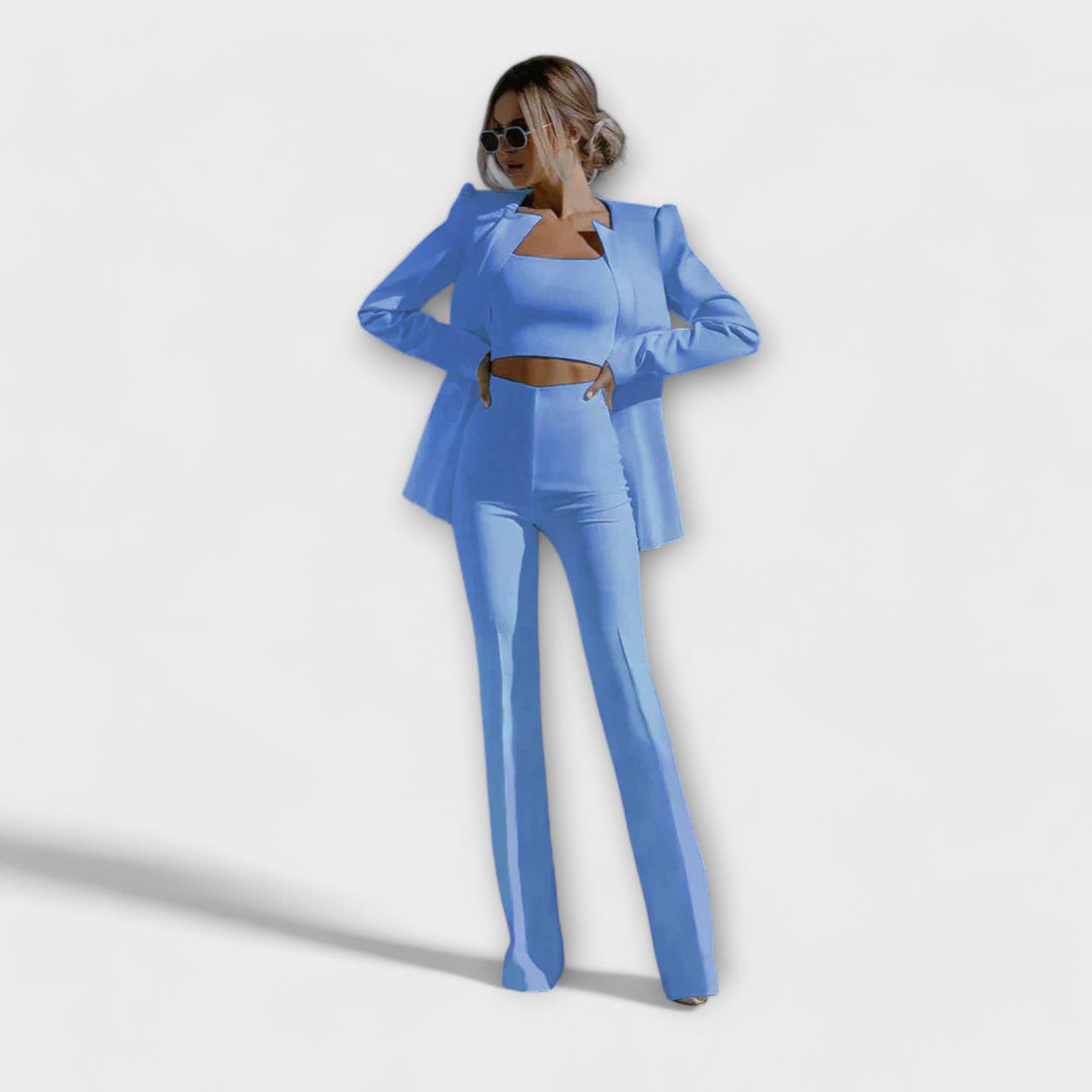 Selina – Stilfuldt Tre-delt Sæt (Blazer, Top, Bukser)