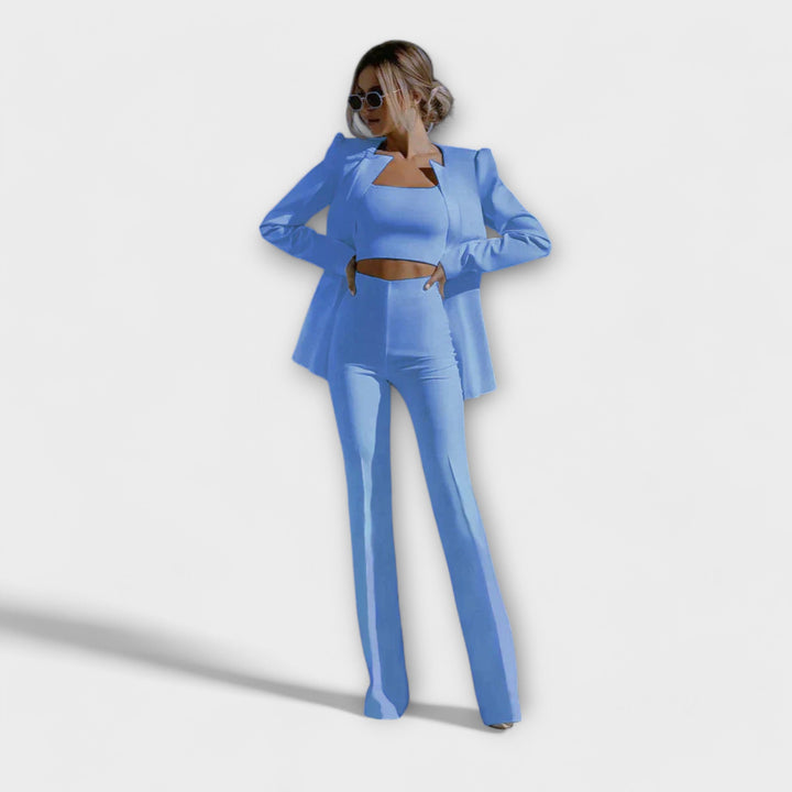 Selina – Stilfuldt Tre-delt Sæt (Blazer, Top, Bukser)