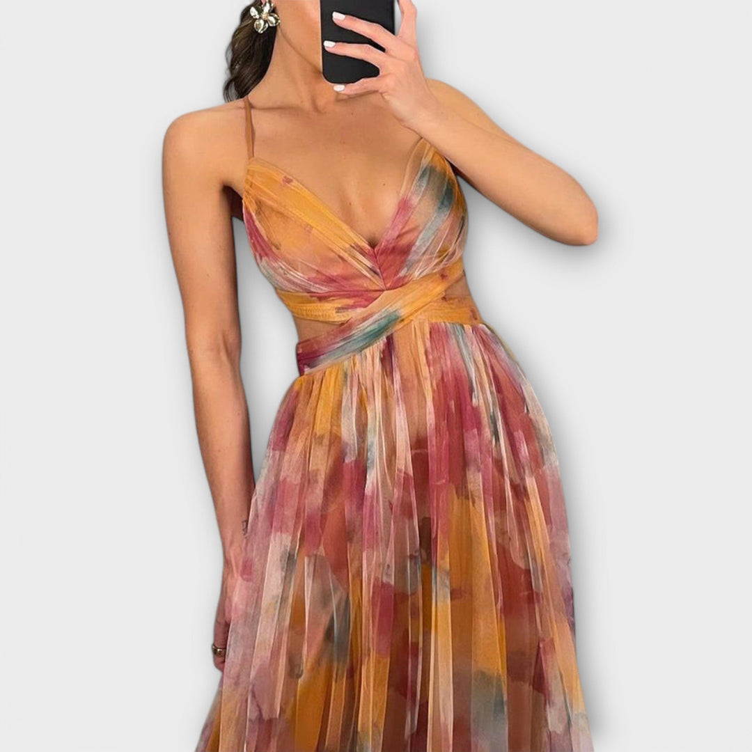 Annai mesh maxi kjole - Elegant og tætsiddende