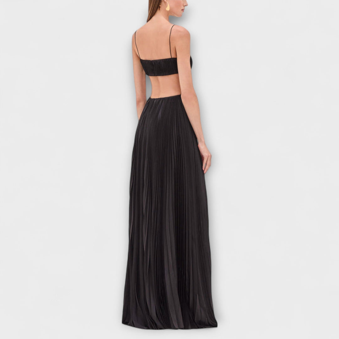 Tamina - Maxi Plisseret Kjole med Elegante Udsnit