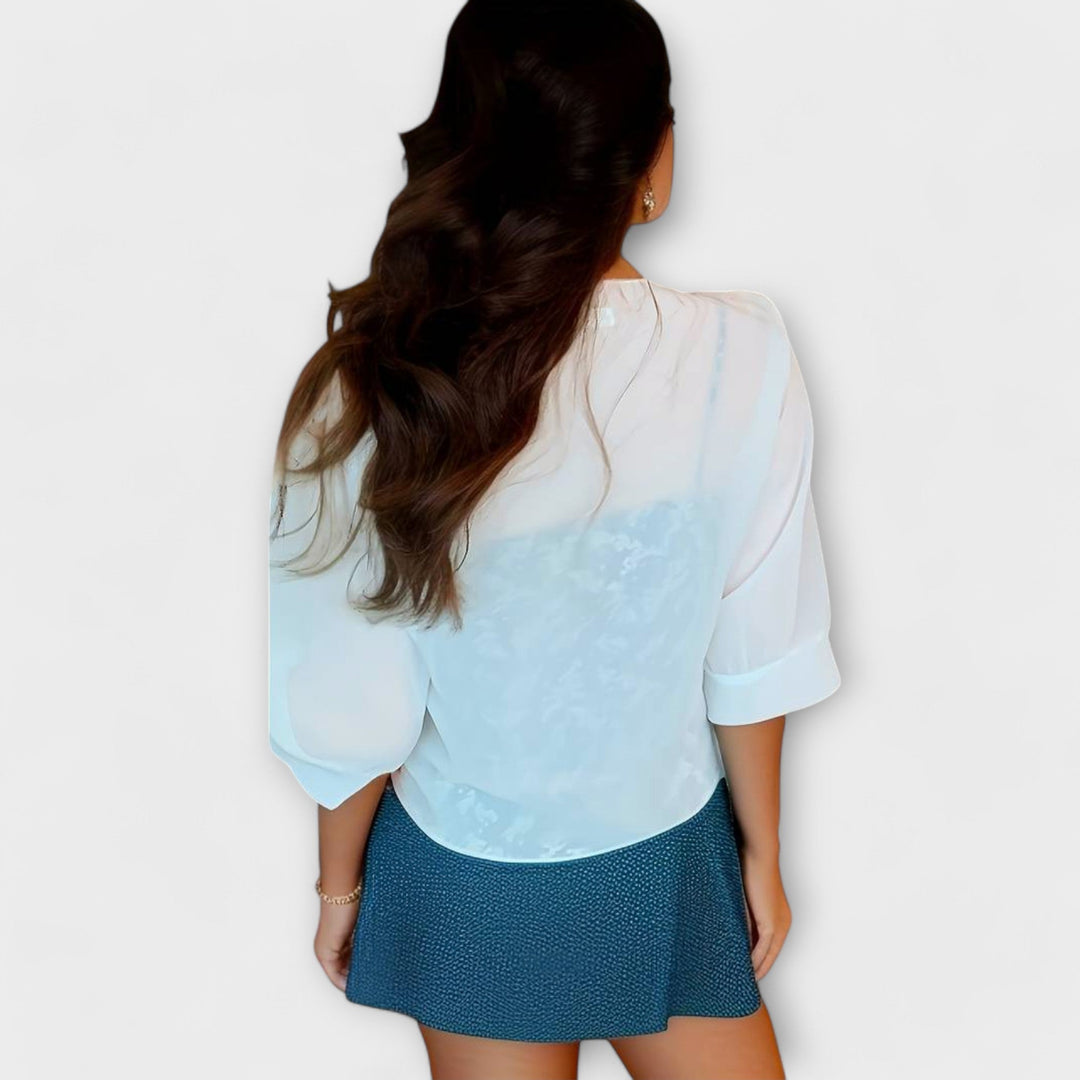 Olivia - Bluse med åben front