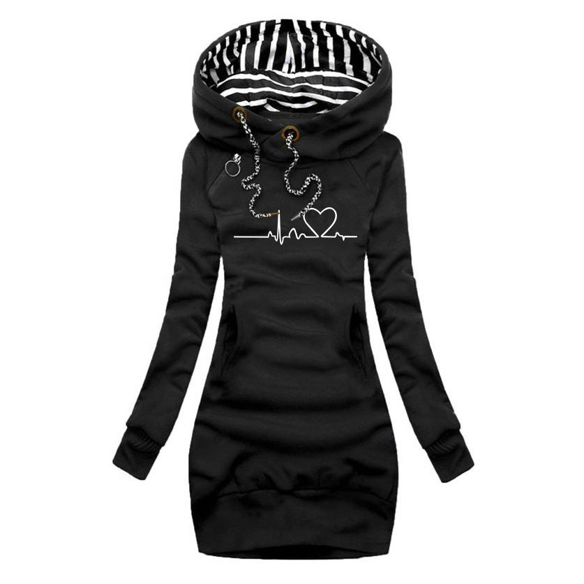 Adèle - Sweaterkjole med Hjerterytme Print