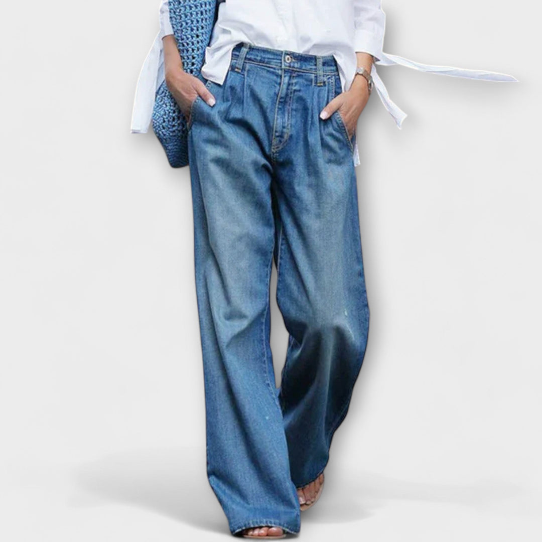 Ava - Højkvalitets Jeans med Bred Ben
