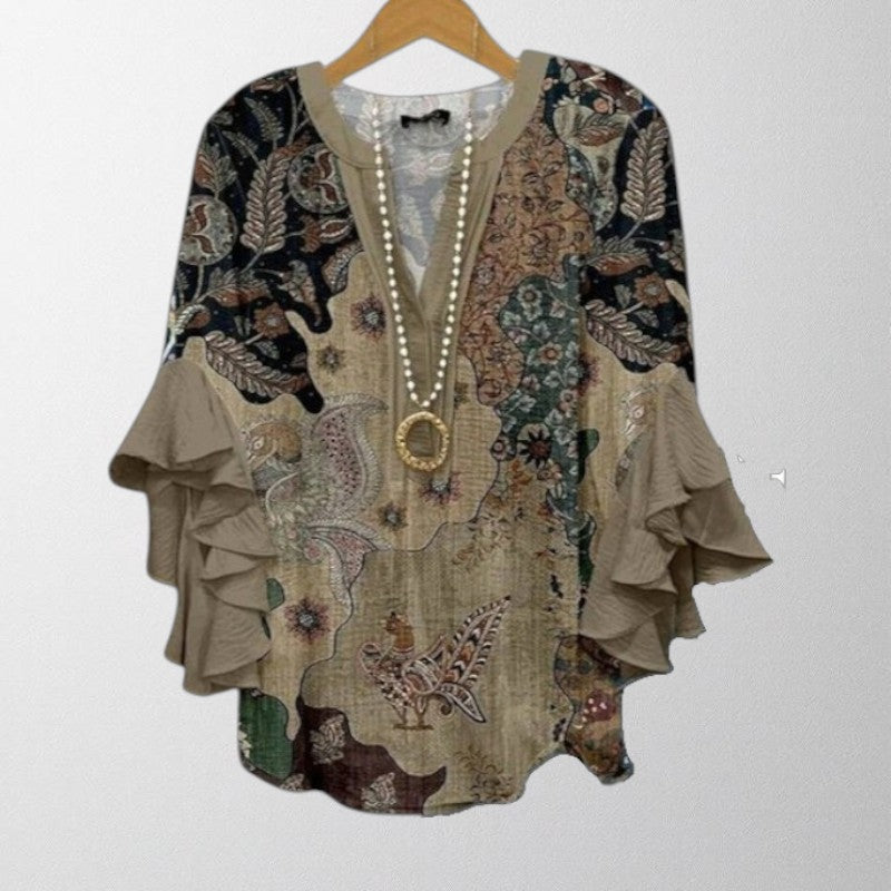 Olivia - Vintage Løs Bluse
