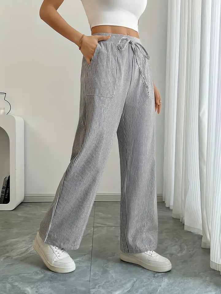 Alina™ | Elegant Stribede Bukser med Lommer