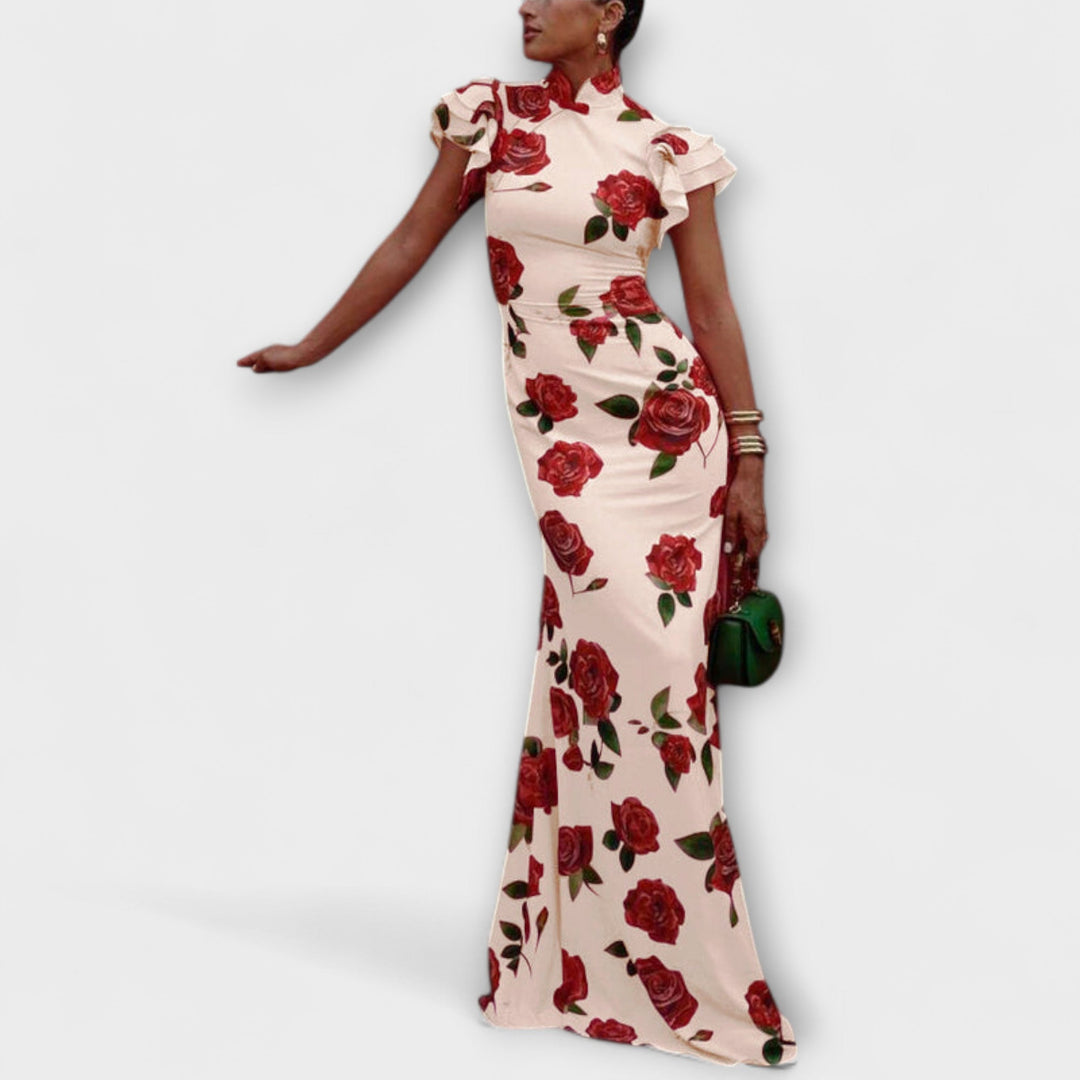 Alina - Maxi kjole med blomsterdesign
