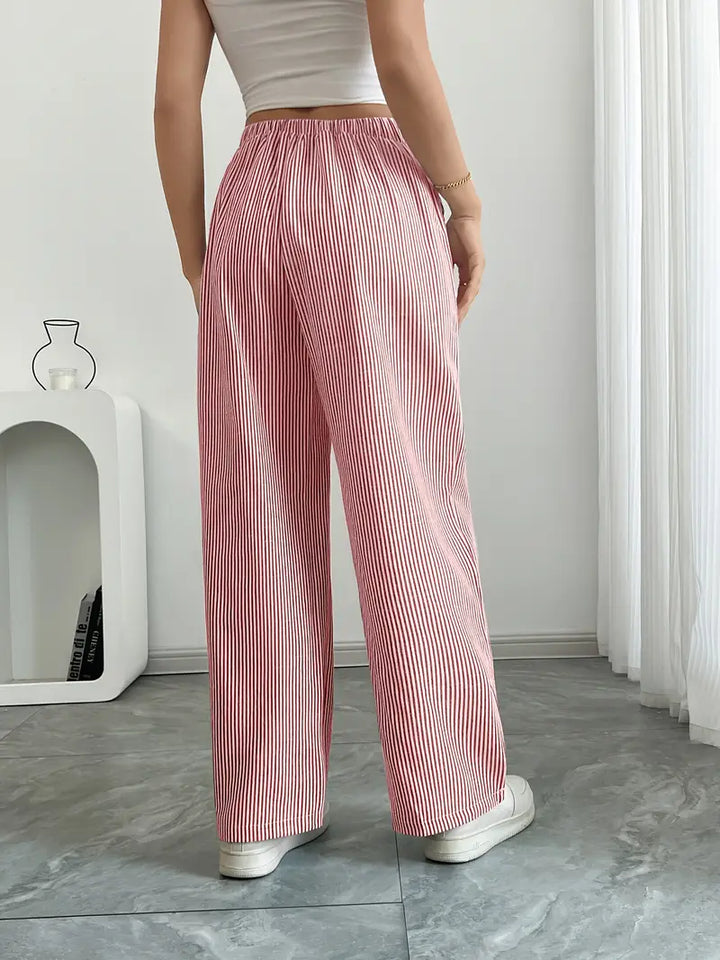 Alina™ | Elegant Stribede Bukser med Lommer