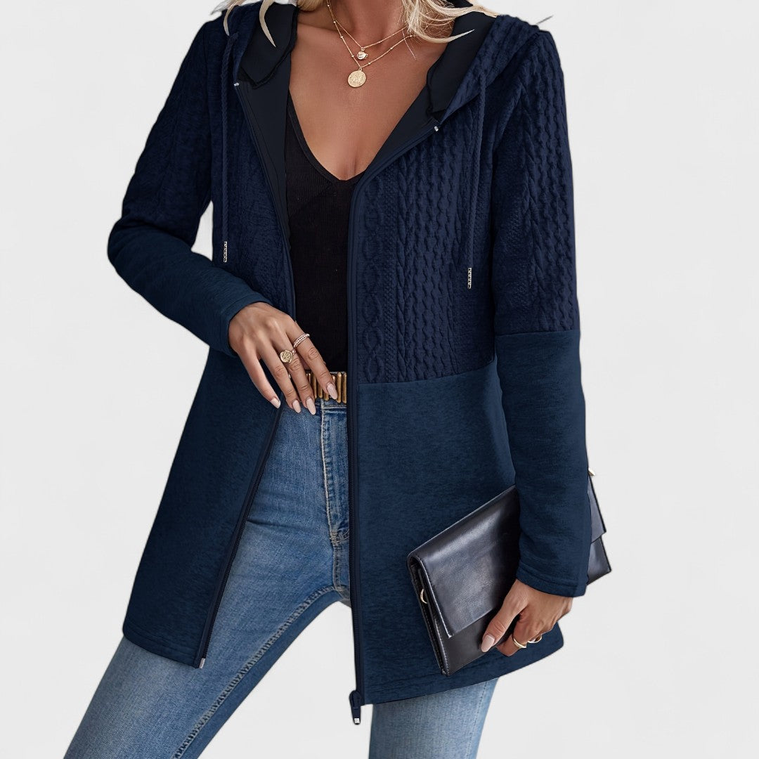 Valentino – Elegant grå cardigan med hætte til damer