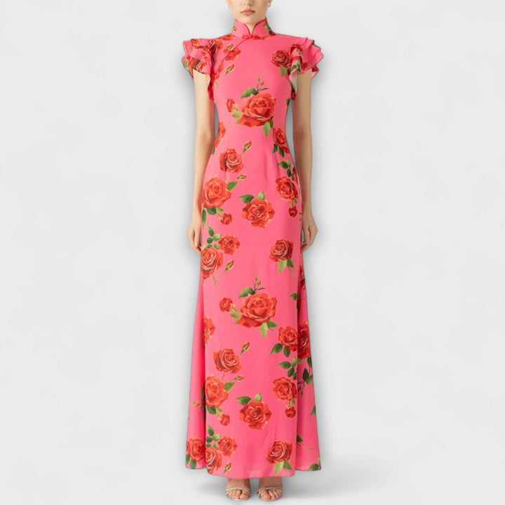 Alina - Maxi kjole med blomsterdesign