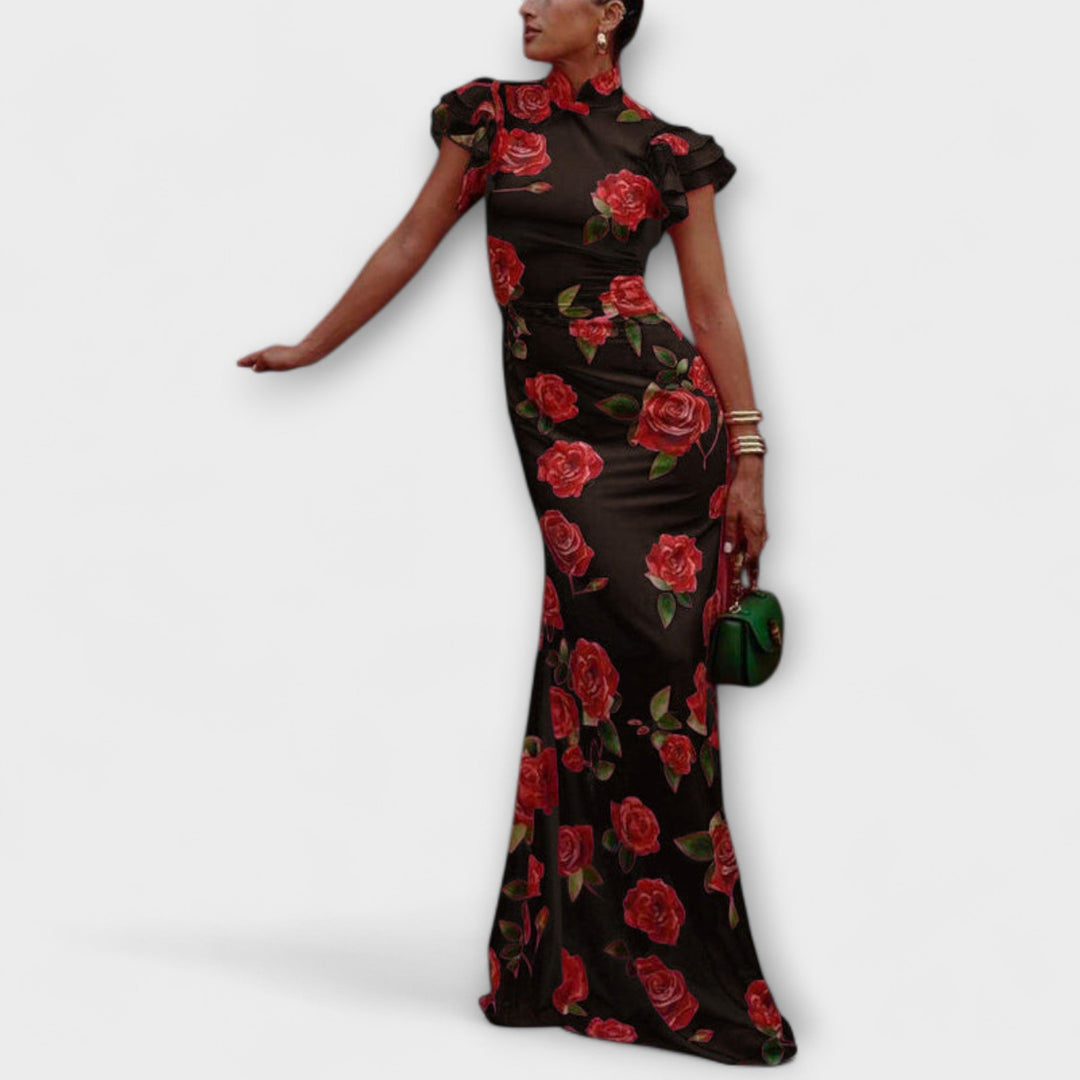 Alina - Maxi kjole med blomsterdesign