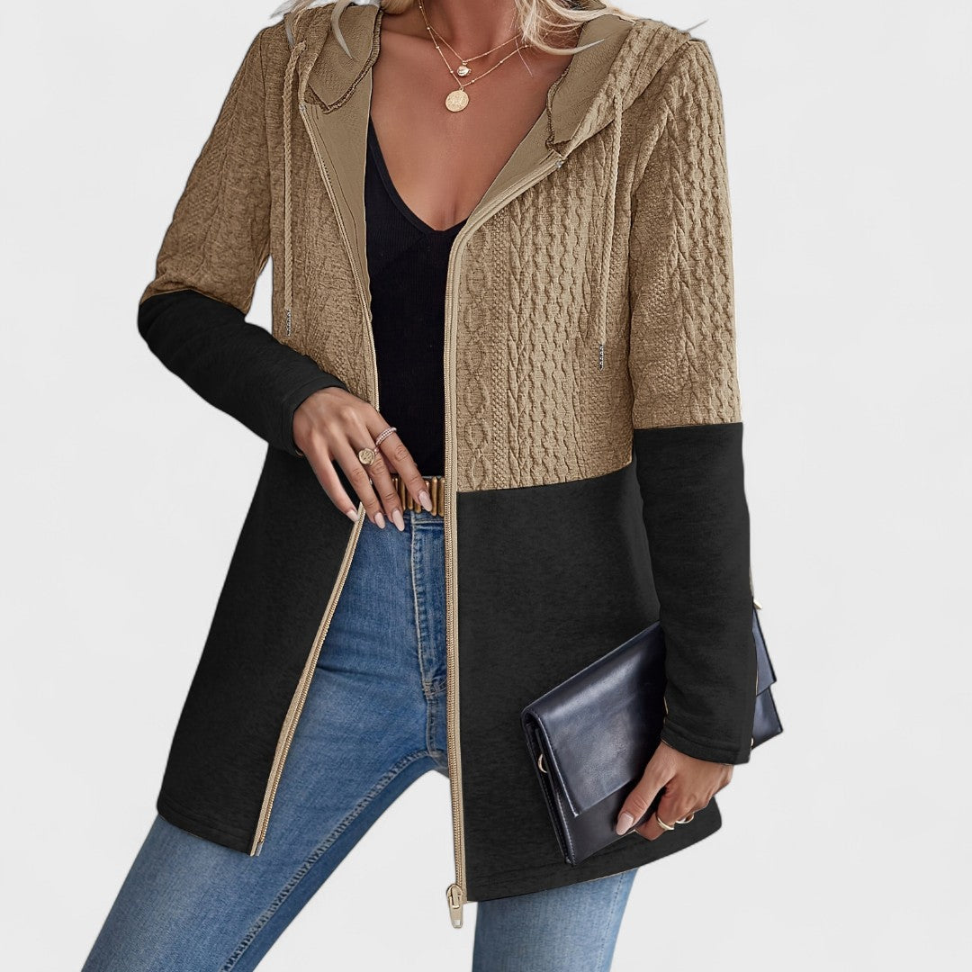 Valentino – Elegant grå cardigan med hætte til damer