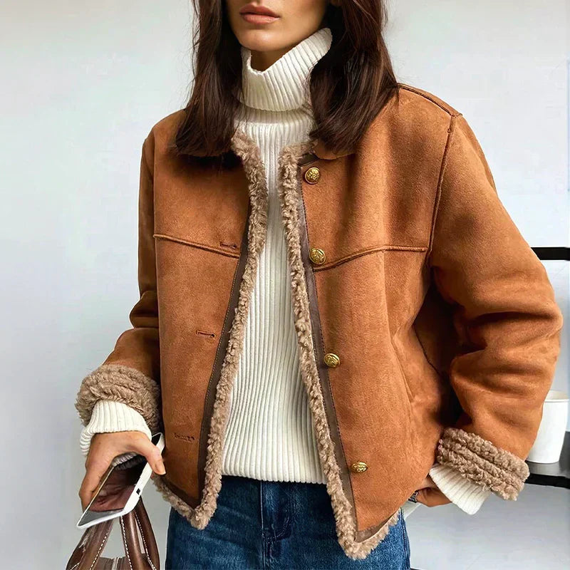Isabella Shearling Knapjakke