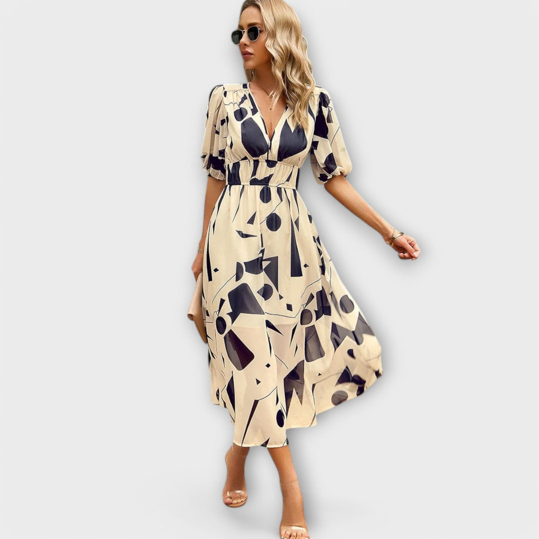 Yvonne - Elegant Midi Kjole