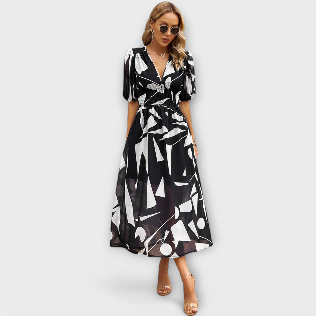 Yvonne - Elegant Midi Kjole
