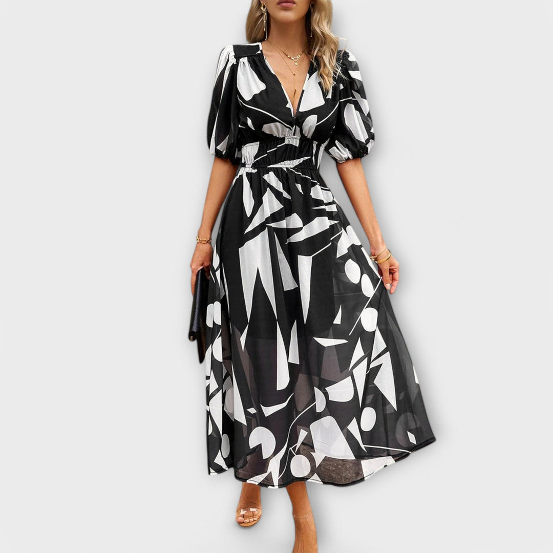 Yvonne - Elegant Midi Kjole