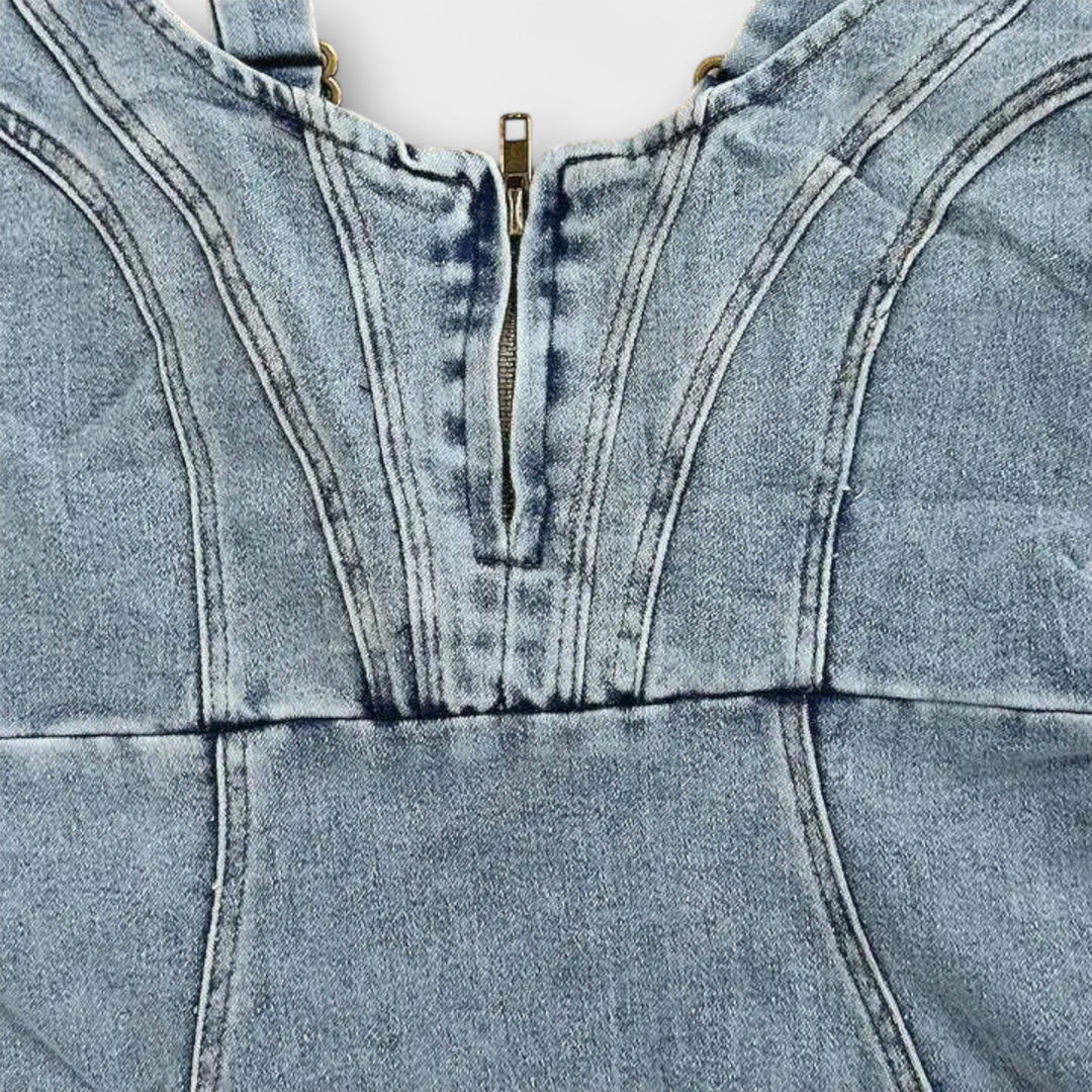 Anna – Denimkjole med Justerbare Stropper