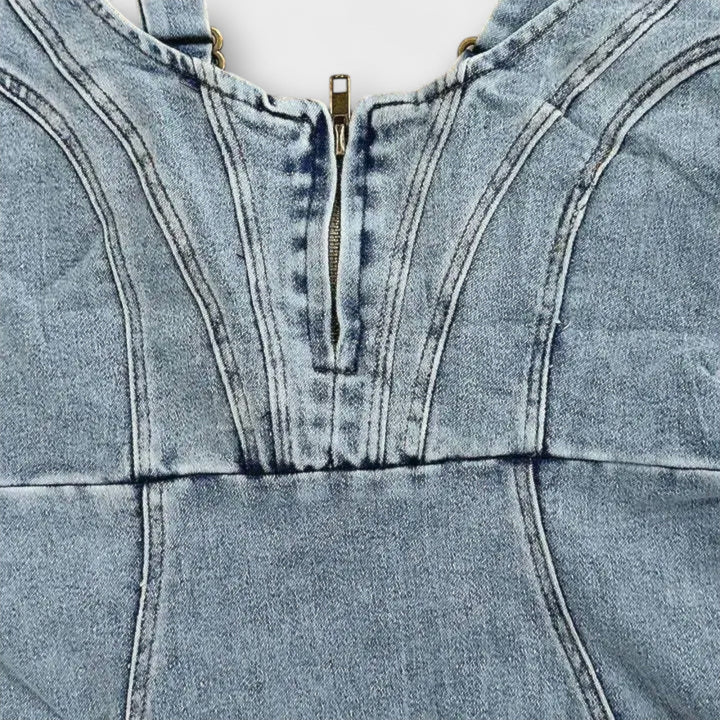 Anna – Denimkjole med Justerbare Stropper