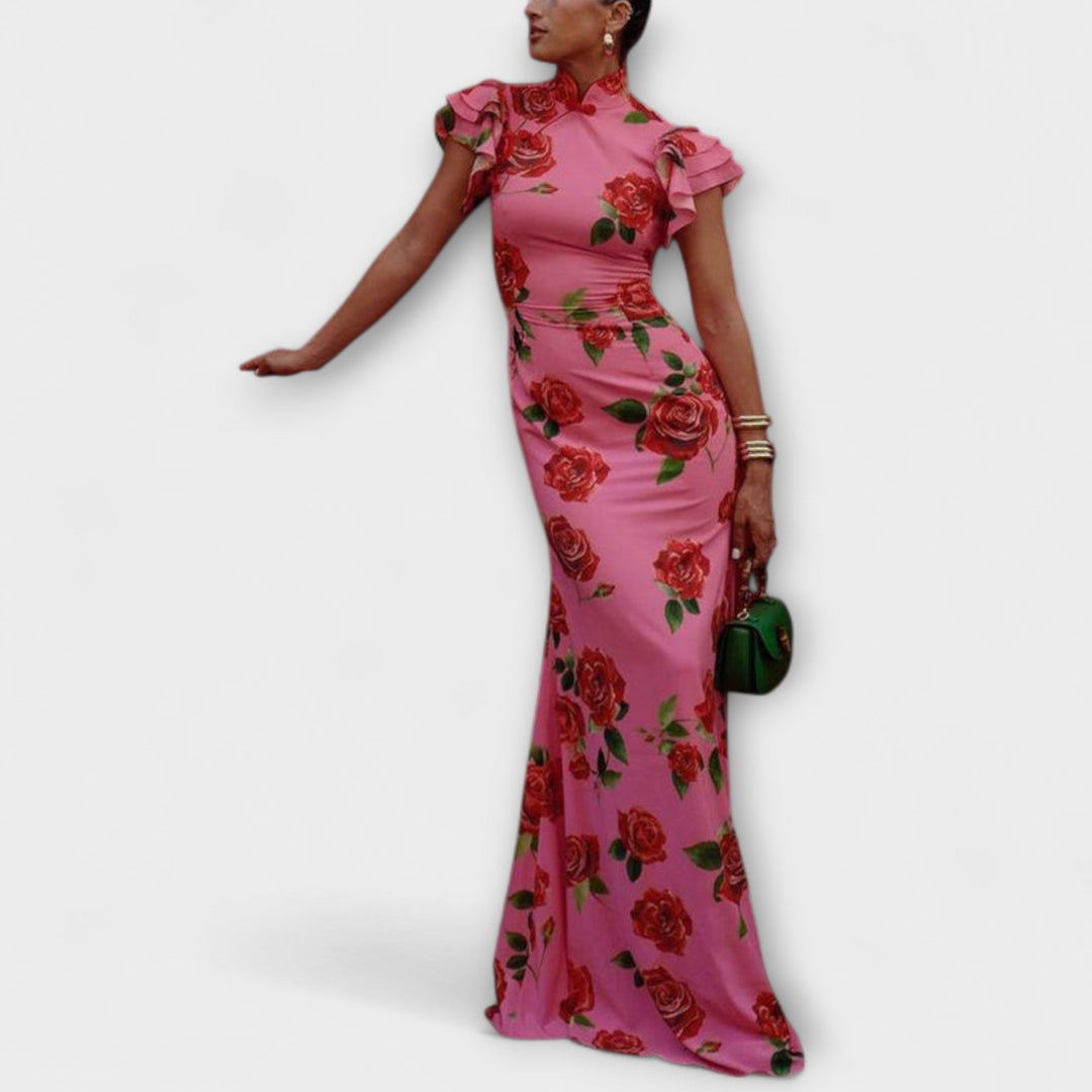 Alina - Maxi kjole med blomsterdesign