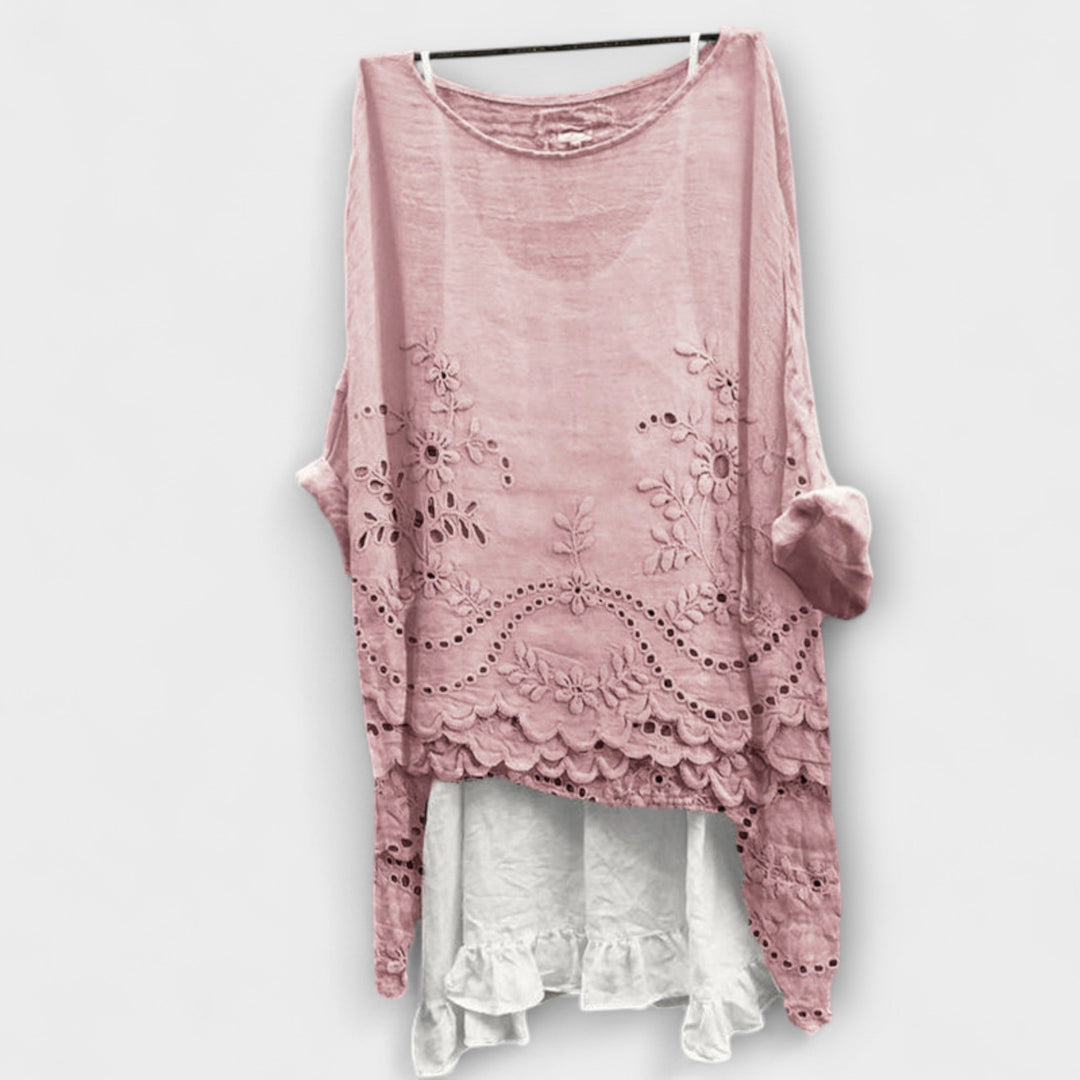 Ella - Bluse med dobbelt kant