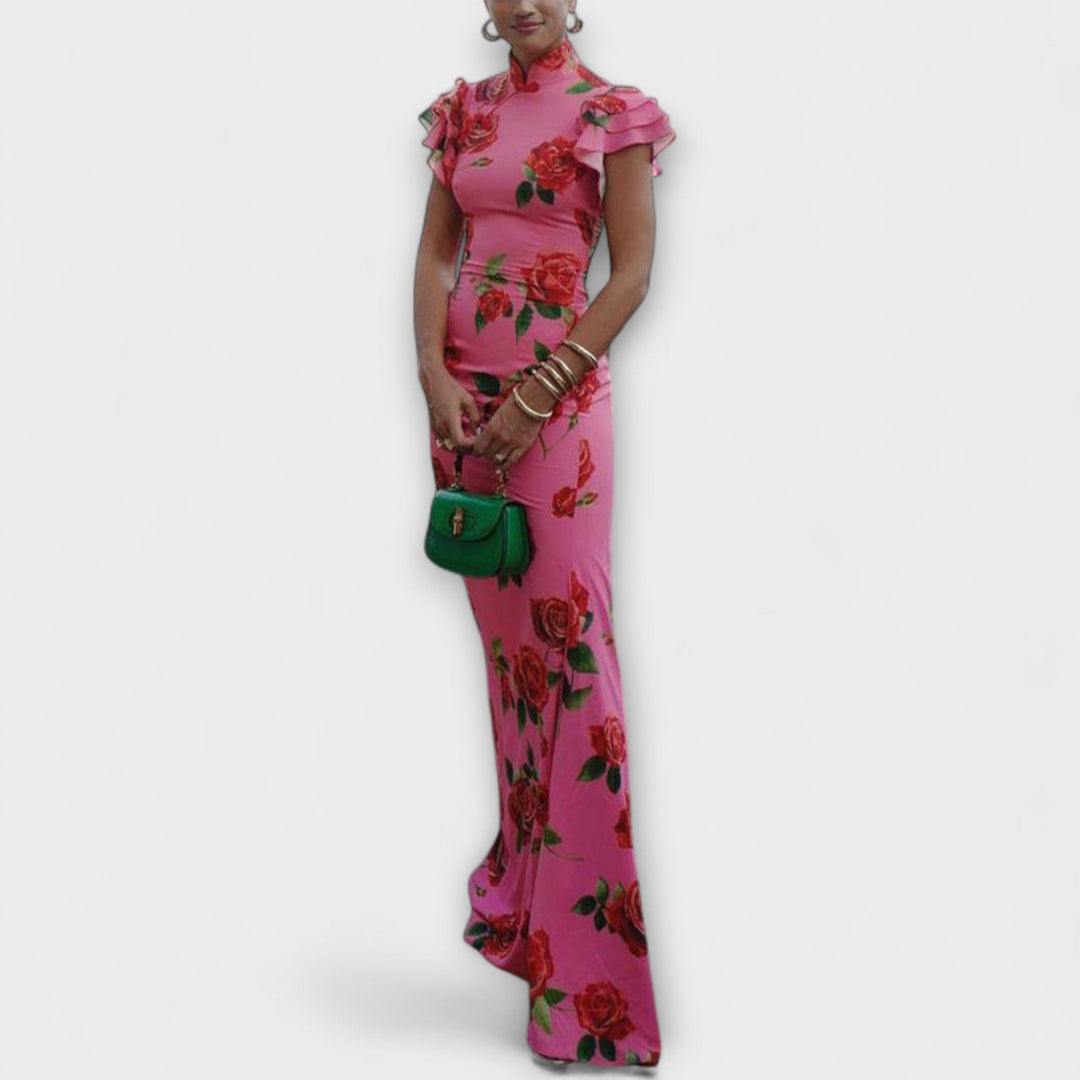 Alina - Maxi kjole med blomsterdesign