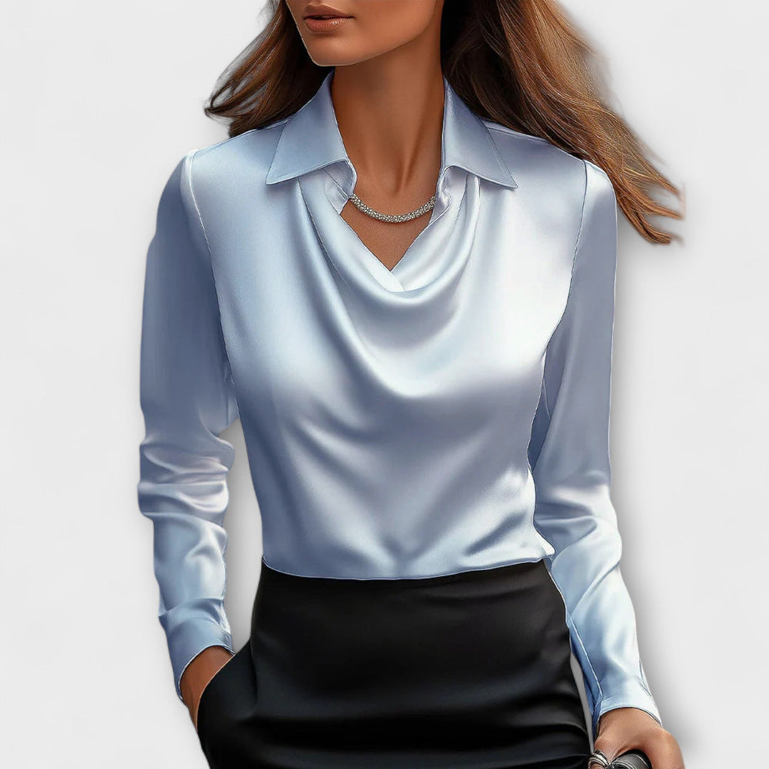 Martha - Bluse med rynket krave