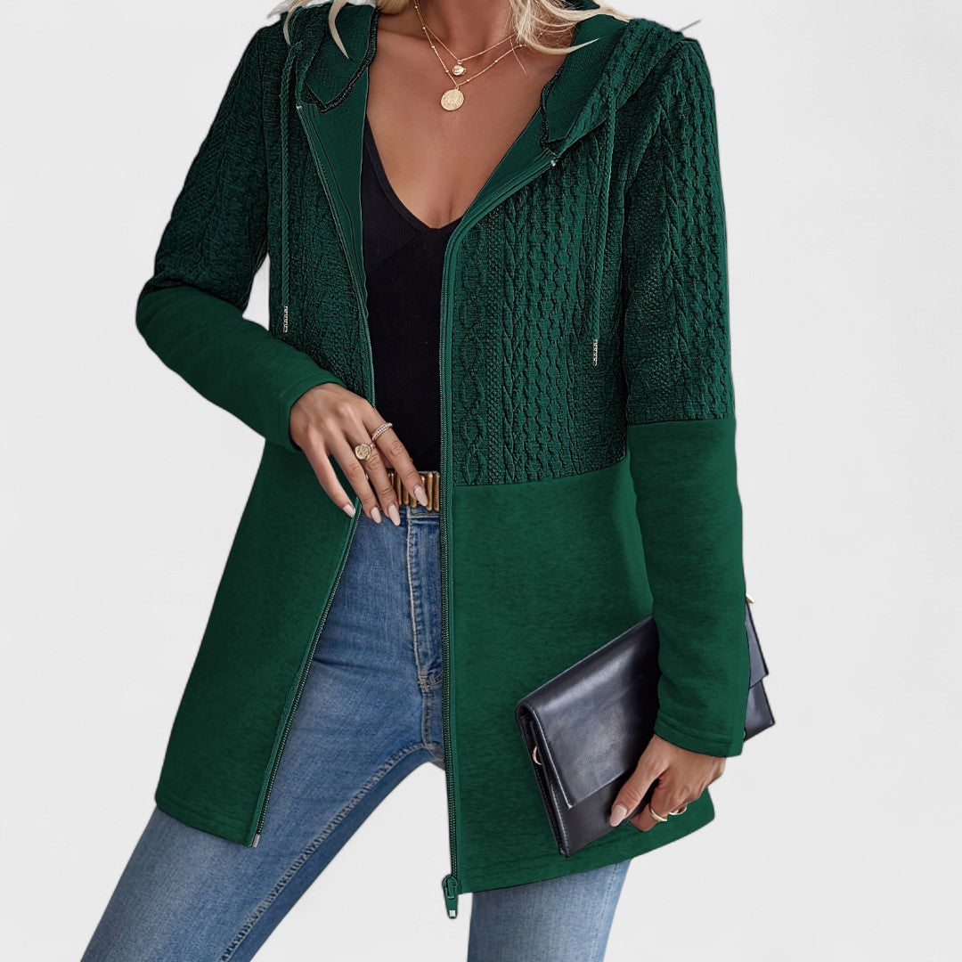 Valentino – Elegant grå cardigan med hætte til damer