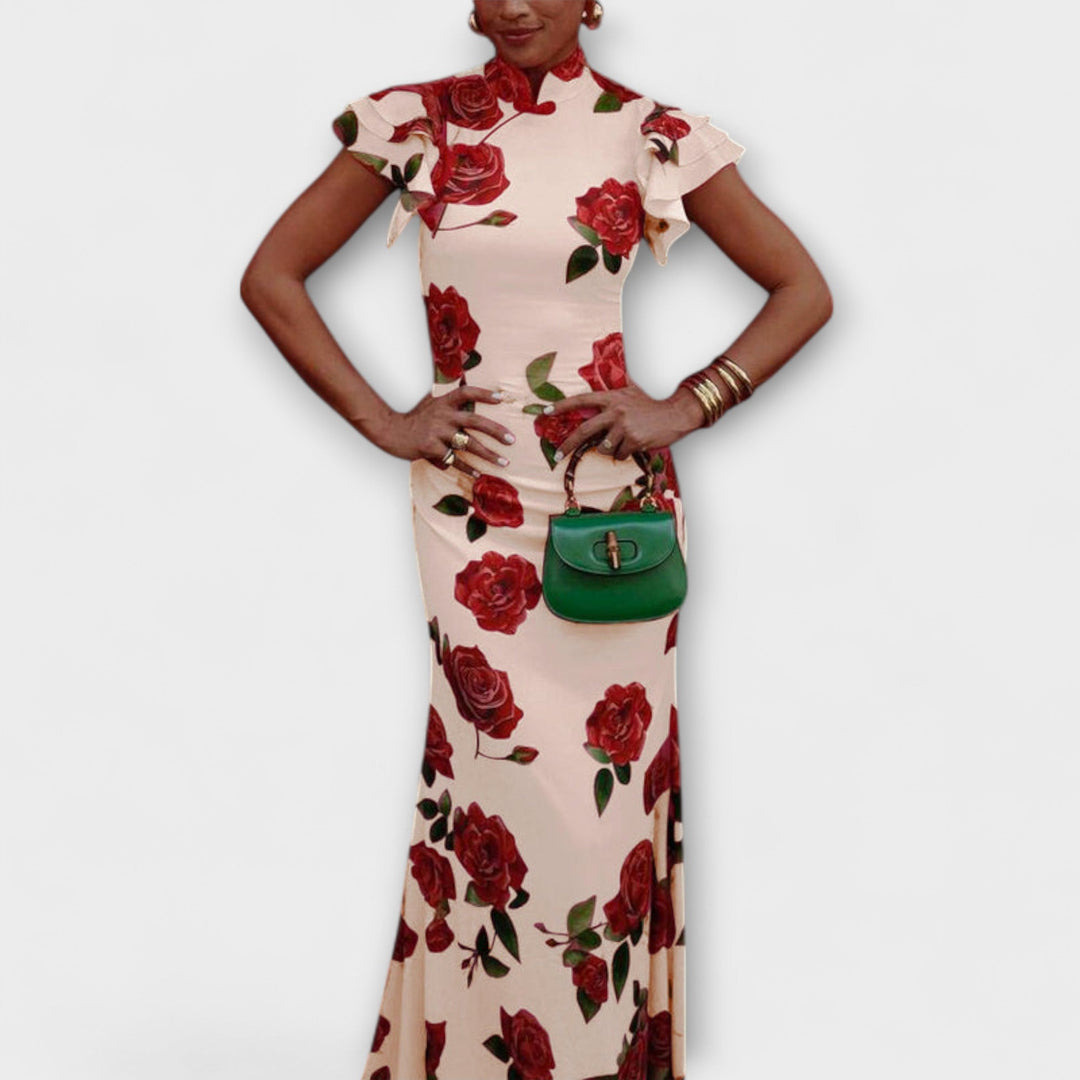 Alina - Maxi kjole med blomsterdesign