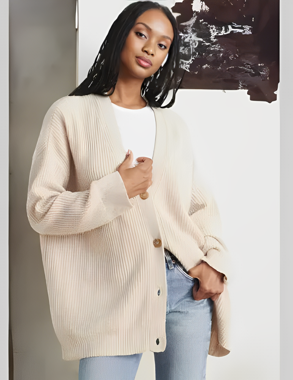 Federica | Elegant Cardigan med Knapper