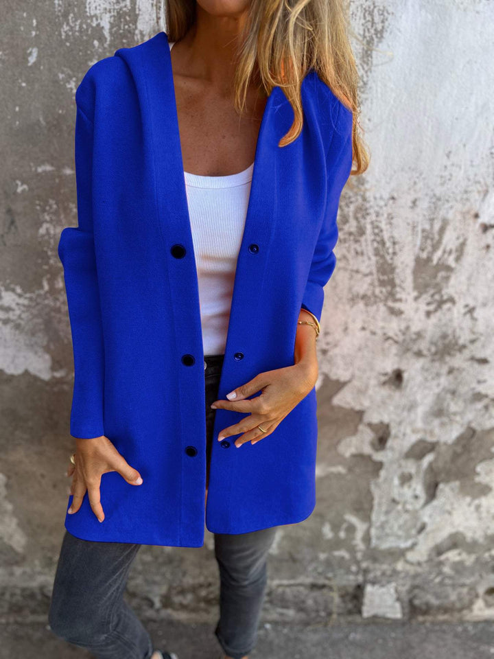Jacqueline | Casual Hoodie Jakke med Knapper
