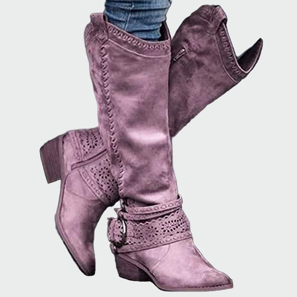 Retro Læder Cowboy Støvler