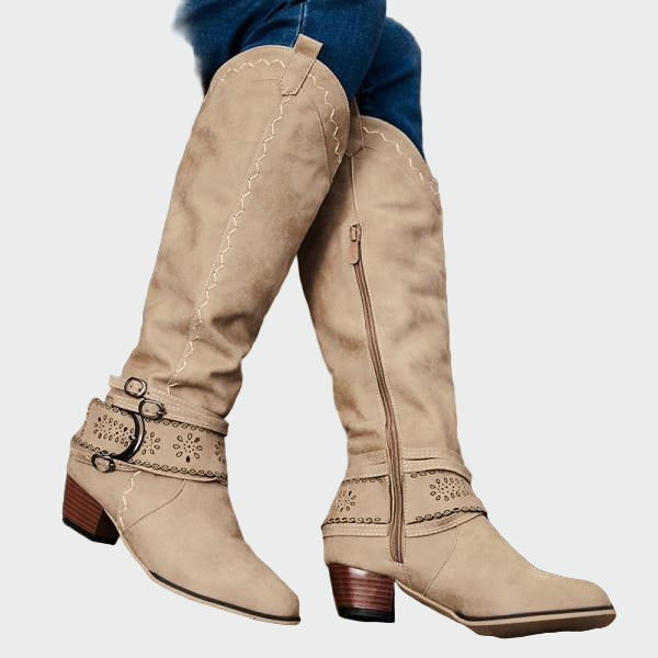 Retro Læder Cowboy Støvler