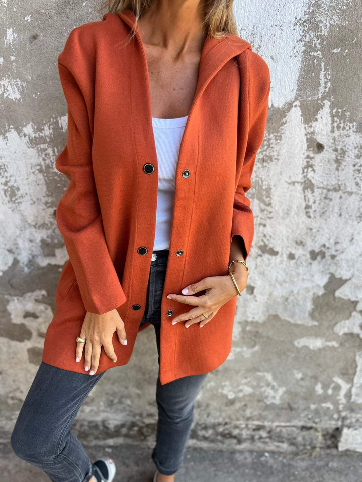 Jacqueline | Casual Hoodie Jakke med Knapper
