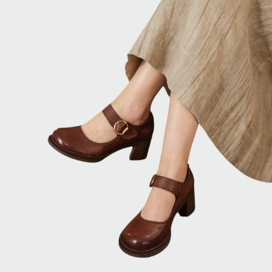 Olivia - Chunky-heel spænde Mary Jane sko