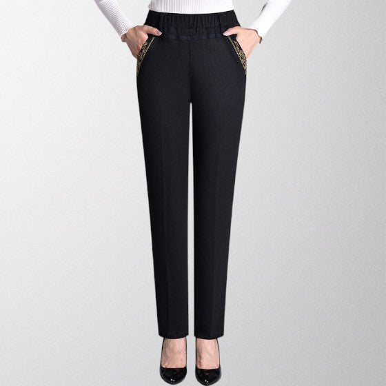 Olivia - Kvindelige jeans med sidelommer og elastisk liv
