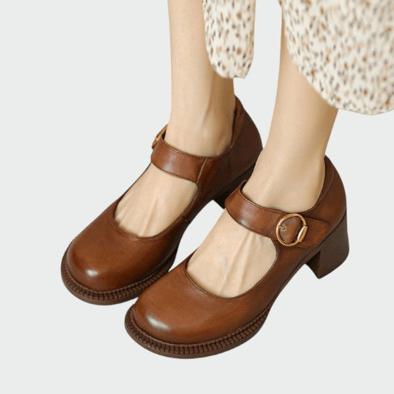 Olivia - Chunky-heel spænde Mary Jane sko