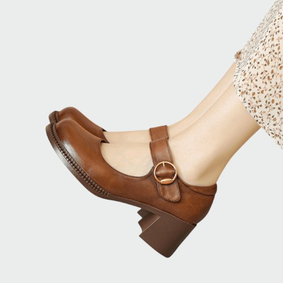 Olivia - Chunky-heel spænde Mary Jane sko