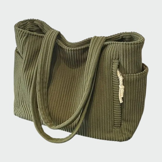 Tilda – Ribbede Tote Bag med Snore Detalje