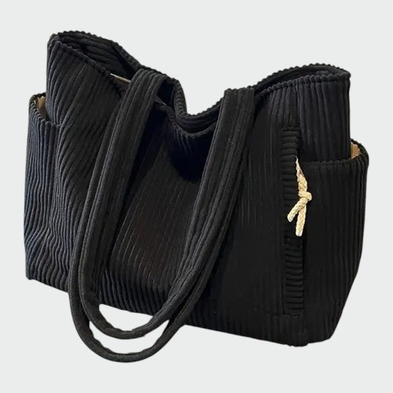 Tilda – Ribbede Tote Bag med Snore Detalje