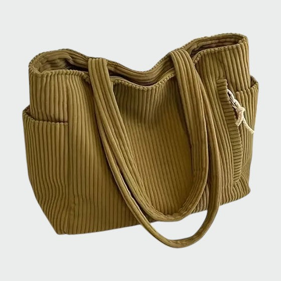 Tilda – Ribbede Tote Bag med Snore Detalje