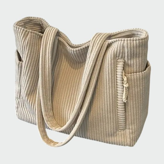 Tilda – Ribbede Tote Bag med Snore Detalje