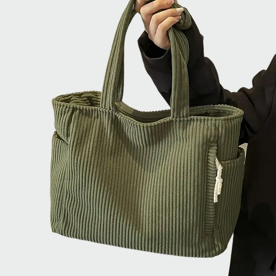 Tilda – Ribbede Tote Bag med Snore Detalje