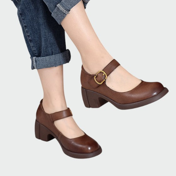 Olivia - Chunky-heel spænde Mary Jane sko