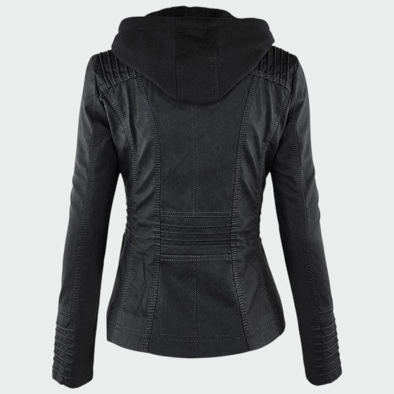 Gia - Læder Bikerjakke