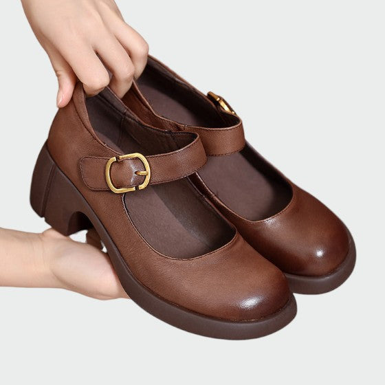 Olivia - Chunky-heel spænde Mary Jane sko