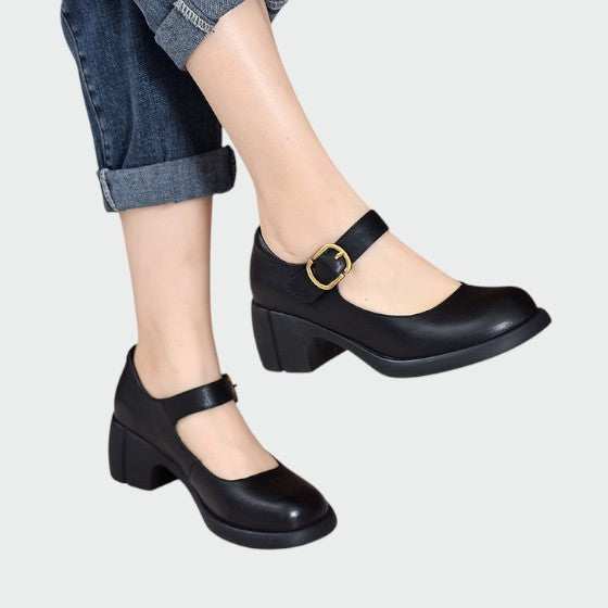Olivia - Chunky-heel spænde Mary Jane sko