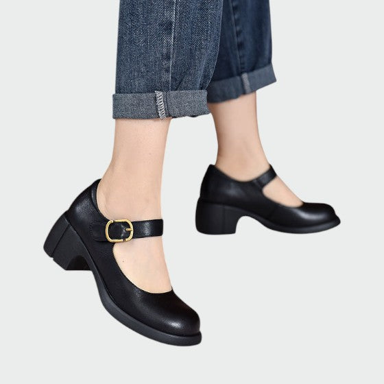 Olivia - Chunky-heel spænde Mary Jane sko